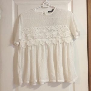 white lace babydoll tee